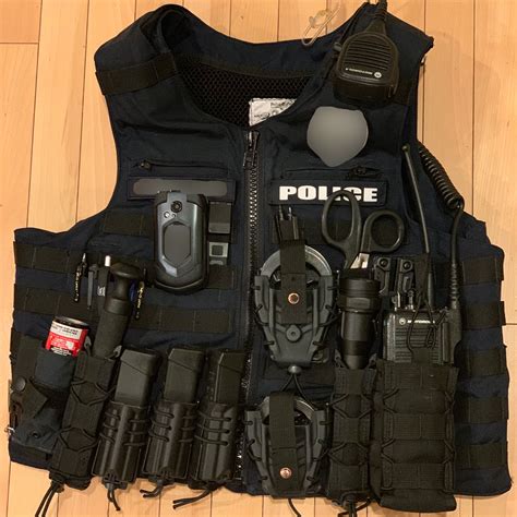 police outer vest carrier setup.